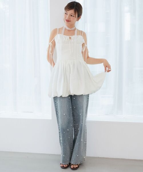 MAJESTIC LEGON / マジェスティックレゴン ミニ丈・ひざ丈ワンピース | レースチョーカーセットバルーンミニワンピ | 詳細2