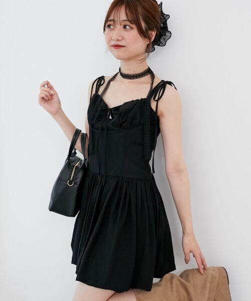 MAJESTIC LEGON / マジェスティックレゴン ミニ丈・ひざ丈ワンピース | レースチョーカーセットバルーンミニワンピ | 詳細22