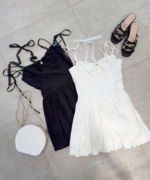 MAJESTIC LEGON / マジェスティックレゴン ミニ丈・ひざ丈ワンピース | レースチョーカーセットバルーンミニワンピ | 詳細25