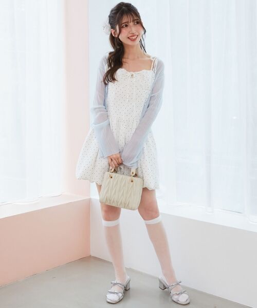 MAJESTIC LEGON / マジェスティックレゴン ミニ丈・ひざ丈ワンピース | レースチョーカーセットバルーンミニワンピ | 詳細9