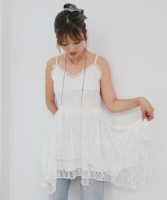 MAJESTIC LEGON / マジェスティックレゴン ミニ丈・ひざ丈ワンピース | イレヘムティアードミニキャミワンピ