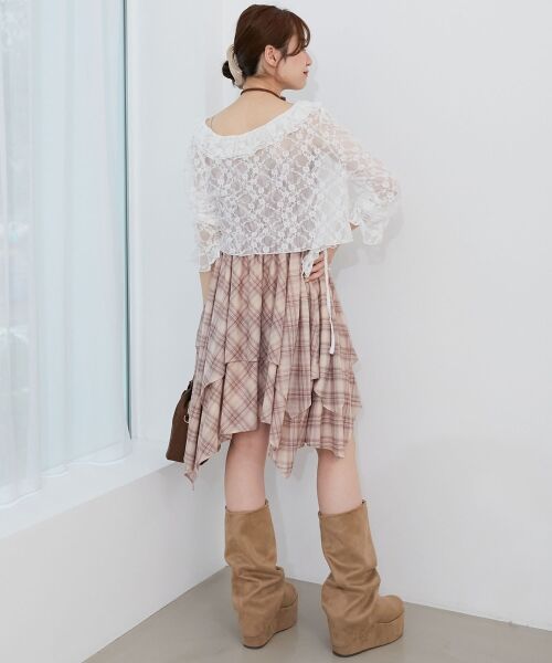 MAJESTIC LEGON / マジェスティックレゴン ミニ丈・ひざ丈ワンピース | イレヘムティアードミニキャミワンピ | 詳細10