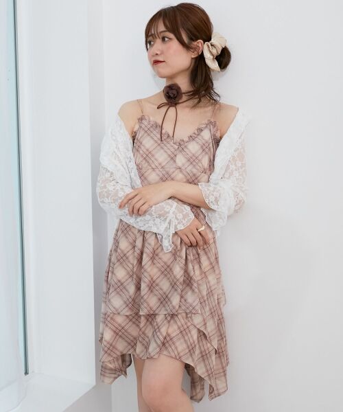 MAJESTIC LEGON / マジェスティックレゴン ミニ丈・ひざ丈ワンピース | イレヘムティアードミニキャミワンピ | 詳細11