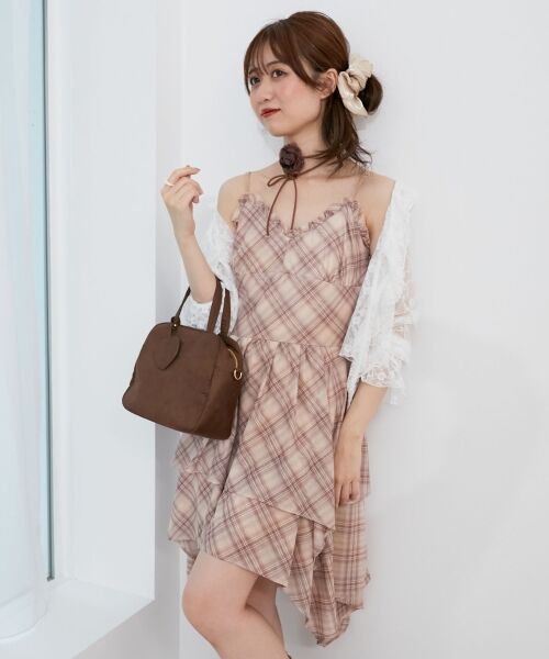 MAJESTIC LEGON / マジェスティックレゴン ミニ丈・ひざ丈ワンピース | イレヘムティアードミニキャミワンピ | 詳細12