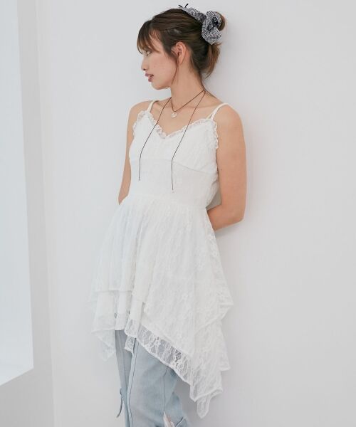 MAJESTIC LEGON / マジェスティックレゴン ミニ丈・ひざ丈ワンピース | イレヘムティアードミニキャミワンピ | 詳細5