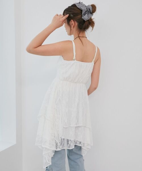 MAJESTIC LEGON / マジェスティックレゴン ミニ丈・ひざ丈ワンピース | イレヘムティアードミニキャミワンピ | 詳細6