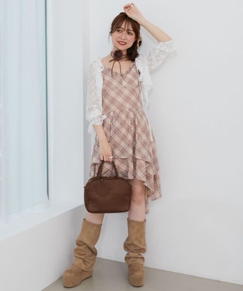 MAJESTIC LEGON / マジェスティックレゴン ミニ丈・ひざ丈ワンピース | イレヘムティアードミニキャミワンピ | 詳細8