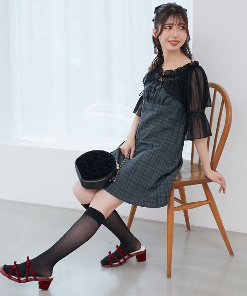 MAJESTIC LEGON / マジェスティックレゴン ミニ丈・ひざ丈ワンピース | チュールボレロセットミニキャミワンピ | 詳細12