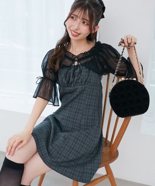 MAJESTIC LEGON / マジェスティックレゴン ミニ丈・ひざ丈ワンピース | チュールボレロセットミニキャミワンピ | 詳細13