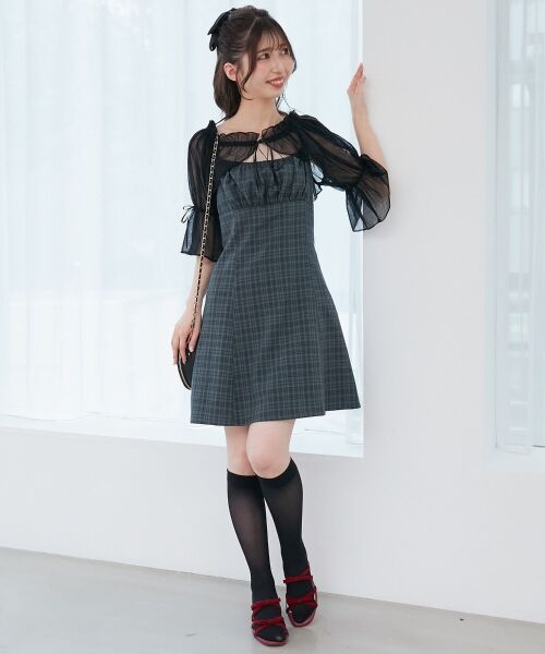 MAJESTIC LEGON / マジェスティックレゴン ミニ丈・ひざ丈ワンピース | チュールボレロセットミニキャミワンピ | 詳細14