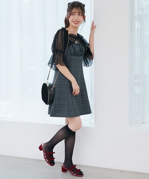 MAJESTIC LEGON / マジェスティックレゴン ミニ丈・ひざ丈ワンピース | チュールボレロセットミニキャミワンピ | 詳細15