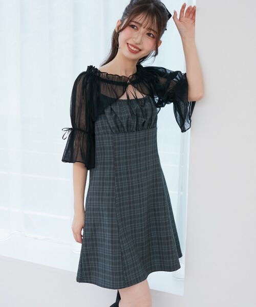 MAJESTIC LEGON / マジェスティックレゴン ミニ丈・ひざ丈ワンピース | チュールボレロセットミニキャミワンピ | 詳細17