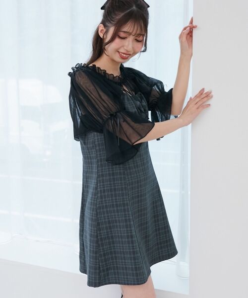 MAJESTIC LEGON / マジェスティックレゴン ミニ丈・ひざ丈ワンピース | チュールボレロセットミニキャミワンピ | 詳細18