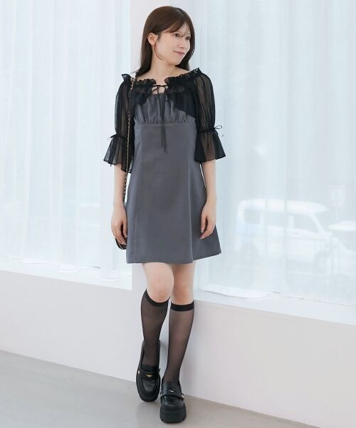 MAJESTIC LEGON / マジェスティックレゴン ミニ丈・ひざ丈ワンピース | チュールボレロセットミニキャミワンピ | 詳細21