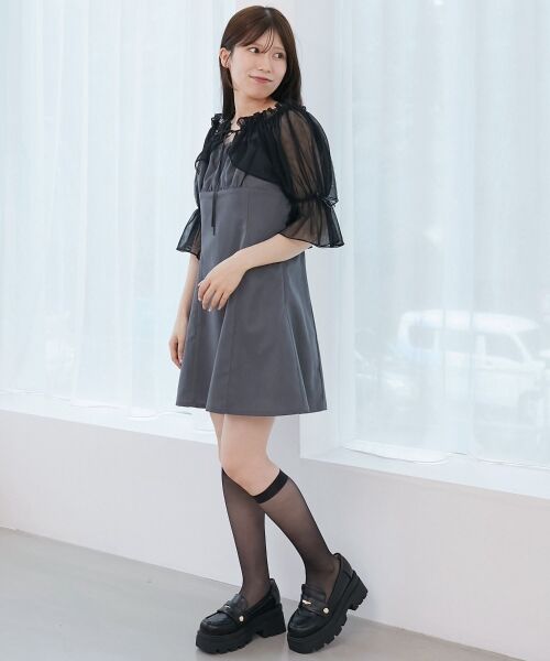 MAJESTIC LEGON / マジェスティックレゴン ミニ丈・ひざ丈ワンピース | チュールボレロセットミニキャミワンピ | 詳細22