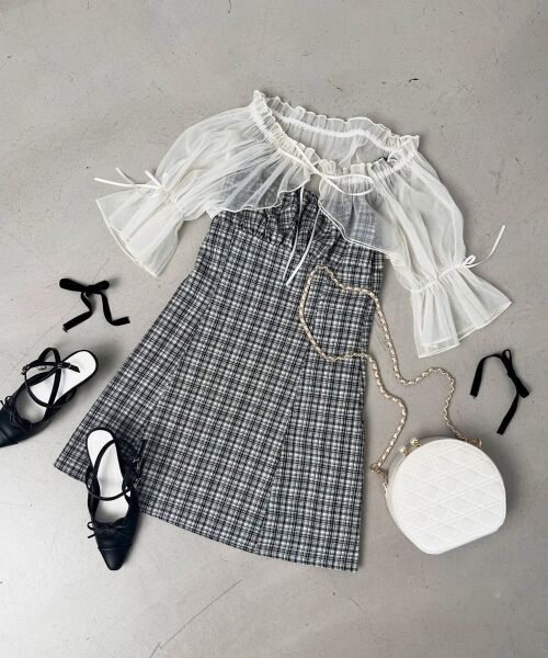 MAJESTIC LEGON / マジェスティックレゴン ミニ丈・ひざ丈ワンピース | チュールボレロセットミニキャミワンピ | 詳細29