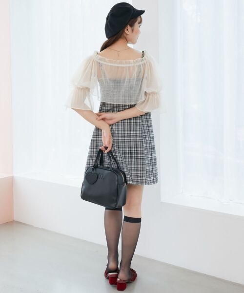 MAJESTIC LEGON / マジェスティックレゴン ミニ丈・ひざ丈ワンピース | チュールボレロセットミニキャミワンピ | 詳細4