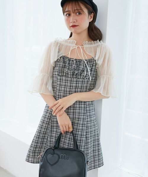 MAJESTIC LEGON / マジェスティックレゴン ミニ丈・ひざ丈ワンピース | チュールボレロセットミニキャミワンピ | 詳細5