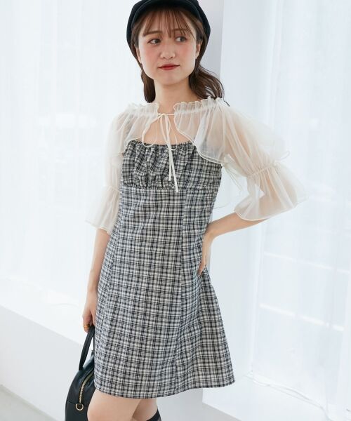 MAJESTIC LEGON / マジェスティックレゴン ミニ丈・ひざ丈ワンピース | チュールボレロセットミニキャミワンピ | 詳細7