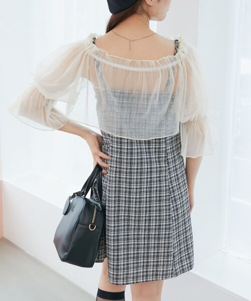 MAJESTIC LEGON / マジェスティックレゴン ミニ丈・ひざ丈ワンピース | チュールボレロセットミニキャミワンピ | 詳細8