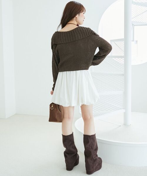 MAJESTIC LEGON / マジェスティックレゴン ミニ丈・ひざ丈ワンピース | カーデ×バルーンキャミワンピセット | 詳細10