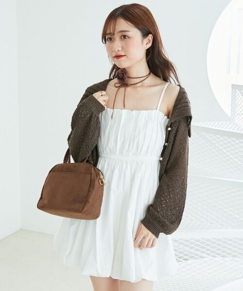 MAJESTIC LEGON / マジェスティックレゴン ミニ丈・ひざ丈ワンピース | カーデ×バルーンキャミワンピセット | 詳細11