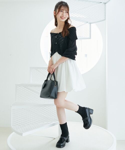 MAJESTIC LEGON / マジェスティックレゴン ミニ丈・ひざ丈ワンピース | カーデ×バルーンキャミワンピセット | 詳細21