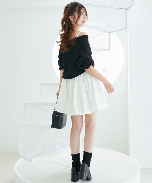 MAJESTIC LEGON / マジェスティックレゴン ミニ丈・ひざ丈ワンピース | カーデ×バルーンキャミワンピセット | 詳細22