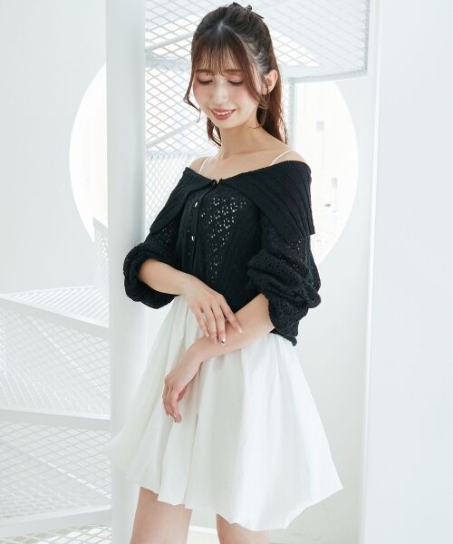 MAJESTIC LEGON / マジェスティックレゴン ミニ丈・ひざ丈ワンピース | カーデ×バルーンキャミワンピセット | 詳細24