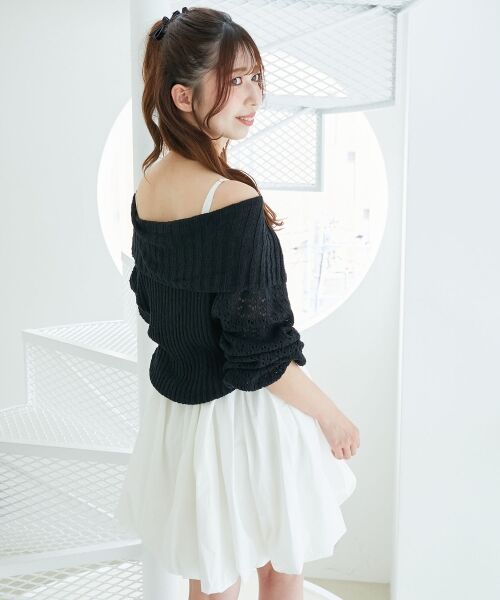 MAJESTIC LEGON / マジェスティックレゴン ミニ丈・ひざ丈ワンピース | カーデ×バルーンキャミワンピセット | 詳細25