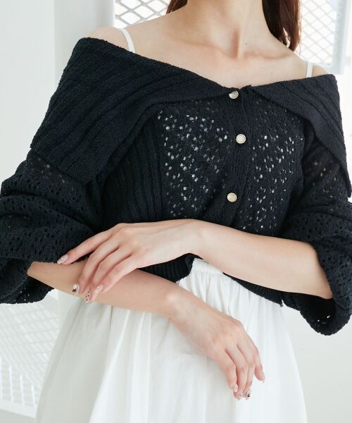 MAJESTIC LEGON / マジェスティックレゴン ミニ丈・ひざ丈ワンピース | カーデ×バルーンキャミワンピセット | 詳細26