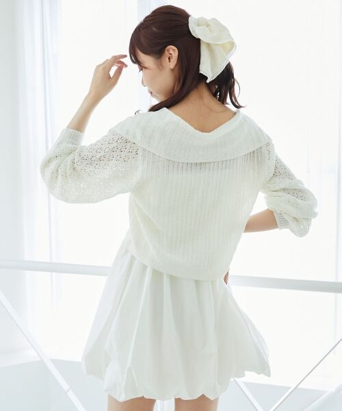 MAJESTIC LEGON / マジェスティックレゴン ミニ丈・ひざ丈ワンピース | カーデ×バルーンキャミワンピセット | 詳細6