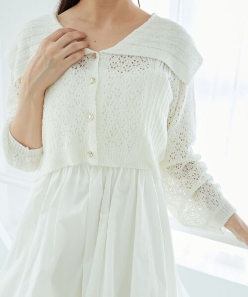 MAJESTIC LEGON / マジェスティックレゴン ミニ丈・ひざ丈ワンピース | カーデ×バルーンキャミワンピセット | 詳細7