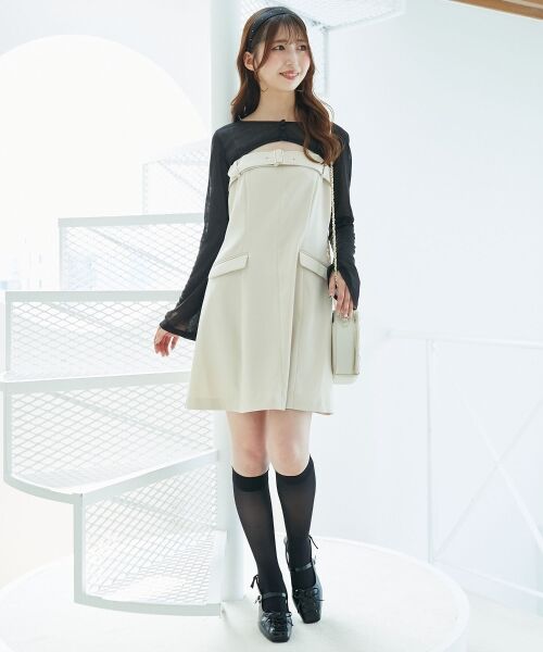 MAJESTIC LEGON / マジェスティックレゴン ミニ丈・ひざ丈ワンピース | デコルテオープンミニワンピセット | 詳細1