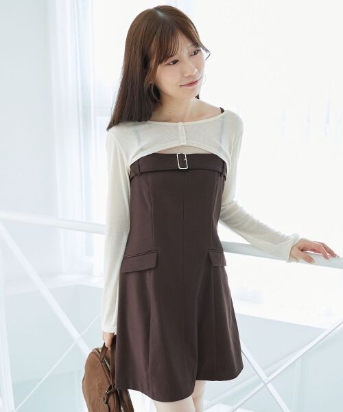 MAJESTIC LEGON / マジェスティックレゴン ミニ丈・ひざ丈ワンピース | デコルテオープンミニワンピセット | 詳細11