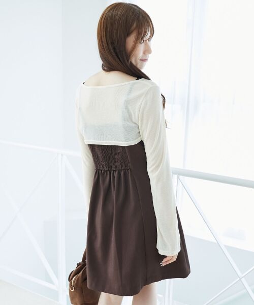 MAJESTIC LEGON / マジェスティックレゴン ミニ丈・ひざ丈ワンピース | デコルテオープンミニワンピセット | 詳細13