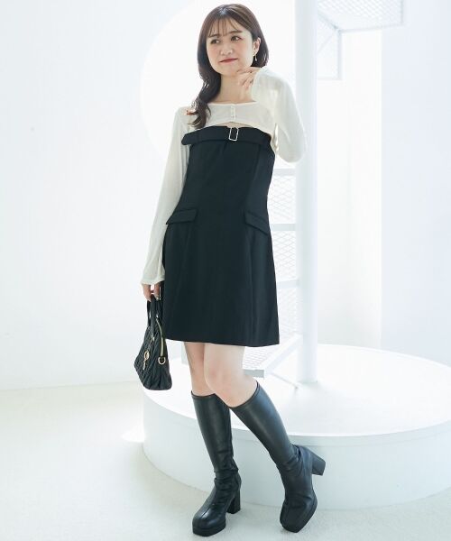 MAJESTIC LEGON / マジェスティックレゴン ミニ丈・ひざ丈ワンピース | デコルテオープンミニワンピセット | 詳細16