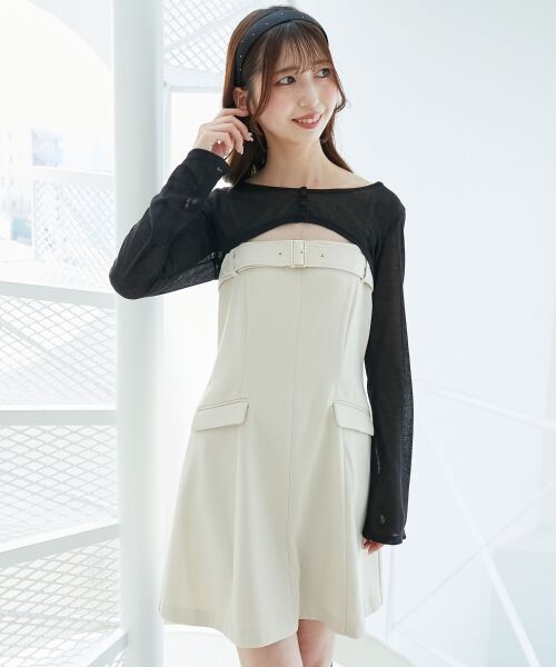 MAJESTIC LEGON / マジェスティックレゴン ミニ丈・ひざ丈ワンピース | デコルテオープンミニワンピセット | 詳細4