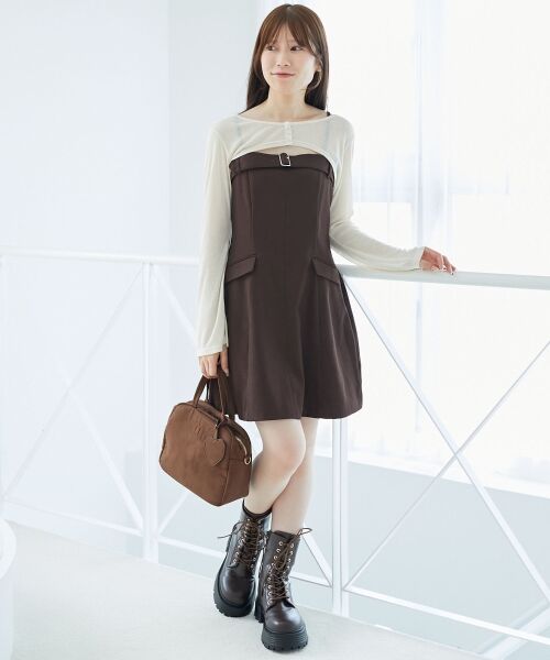 MAJESTIC LEGON / マジェスティックレゴン ミニ丈・ひざ丈ワンピース | デコルテオープンミニワンピセット | 詳細8