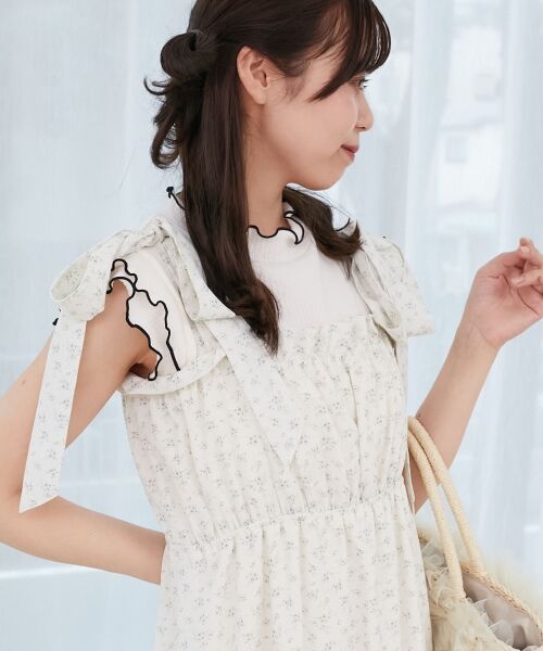 MAJESTIC LEGON / マジェスティックレゴン ミニ丈・ひざ丈ワンピース | 肩リボンキャミワンピース | 詳細16