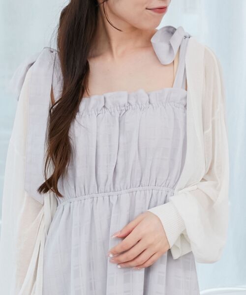 MAJESTIC LEGON / マジェスティックレゴン ミニ丈・ひざ丈ワンピース | 肩リボンキャミワンピース | 詳細24