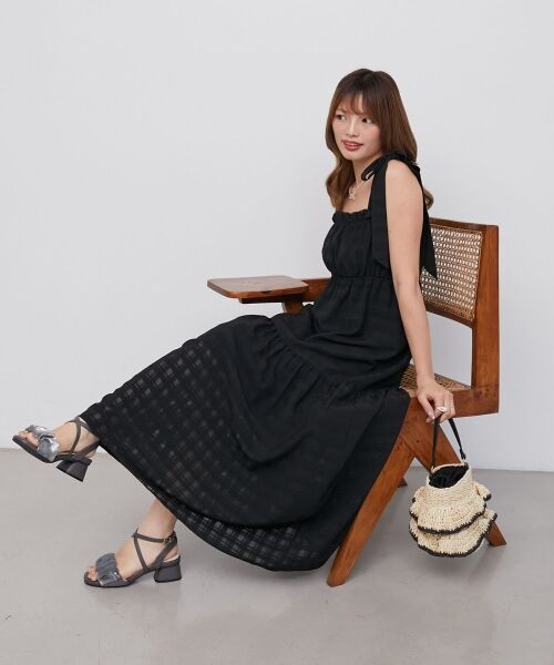 MAJESTIC LEGON / マジェスティックレゴン ミニ丈・ひざ丈ワンピース | 肩リボンキャミワンピース | 詳細29