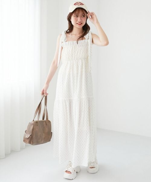 MAJESTIC LEGON / マジェスティックレゴン ミニ丈・ひざ丈ワンピース | 肩リボンキャミワンピース | 詳細3