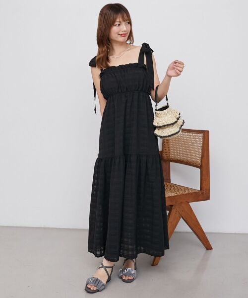 MAJESTIC LEGON / マジェスティックレゴン ミニ丈・ひざ丈ワンピース | 肩リボンキャミワンピース | 詳細30