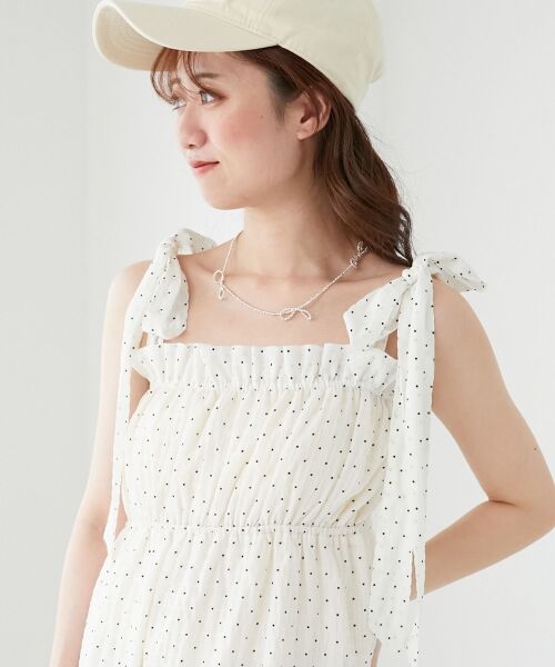 MAJESTIC LEGON / マジェスティックレゴン ミニ丈・ひざ丈ワンピース | 肩リボンキャミワンピース | 詳細7