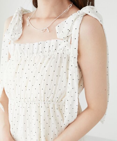 MAJESTIC LEGON / マジェスティックレゴン ミニ丈・ひざ丈ワンピース | 肩リボンキャミワンピース | 詳細9