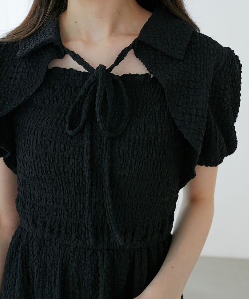 MAJESTIC LEGON / マジェスティックレゴン ミニ丈・ひざ丈ワンピース | 襟付きデコルテオープンミニワンピ | 詳細11