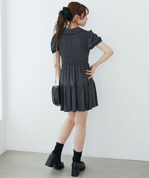 MAJESTIC LEGON / マジェスティックレゴン ミニ丈・ひざ丈ワンピース | 襟付きデコルテオープンミニワンピ | 詳細15