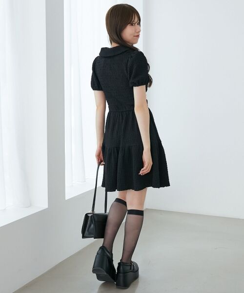 MAJESTIC LEGON / マジェスティックレゴン ミニ丈・ひざ丈ワンピース | 襟付きデコルテオープンミニワンピ | 詳細7