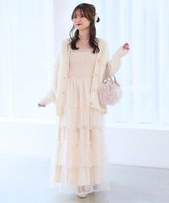 MAJESTIC LEGON / マジェスティックレゴン ミニ丈・ひざ丈ワンピース | パールチェーンキャミワンピース